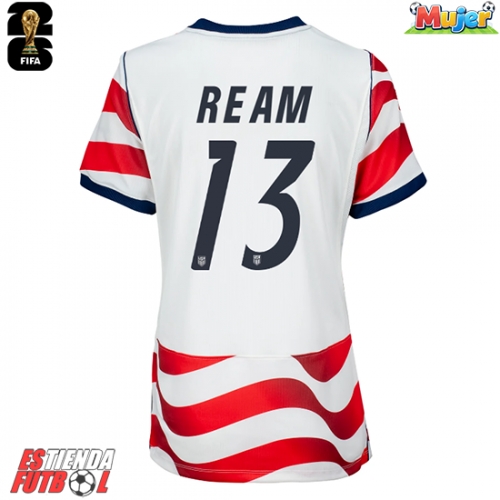 Estados Unidos Tim Ream #13 Primera Equipación Mujer Mundial 2026 Manga Corta